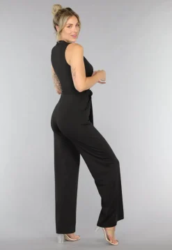 Zwarte Stretchy Jumpsuit met Ceintuur
