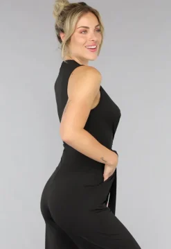 Zwarte Stretchy Jumpsuit met Ceintuur