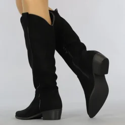 Zwarte Suède-Look Cowboylaarzen