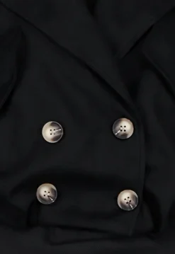 Zwarte Suède Look Cropped Trenchcoat