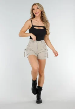 Zwarte Top met Cut-Out, Spaghetti Bandjes en Stretch Pads