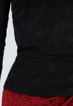 Zwarte Top met Jacquardstructuur