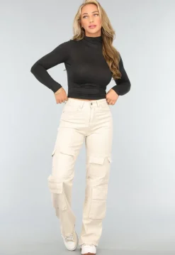 Zwarte Turtleneck Crop Top