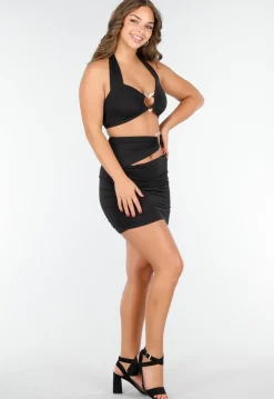 Zwarte two-piece met Hartvormige Details en Cut-outs