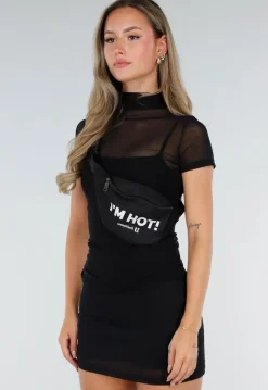 Zwarte UV Reactieve Heuptas met Verstelbare Buckle en Print