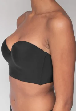 Zwarte Voorgevormde Beugel Push-Up BH met Afneembare Bandjes