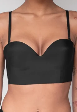 Zwarte Voorgevormde Beugel Push-Up BH met Afneembare Bandjes