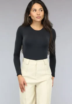 Zwarte Zachte Longsleeve Bodysuit