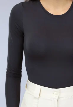 Zwarte Zachte Longsleeve Bodysuit