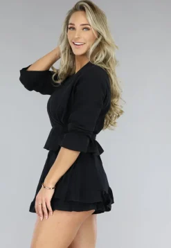 Zwarte Zomer Set met Strik van Mousseline