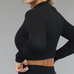 Zwart Longsleeve Sportvestje van Ribstof