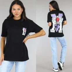 Zwart Oversized Basketbal T-Shirt