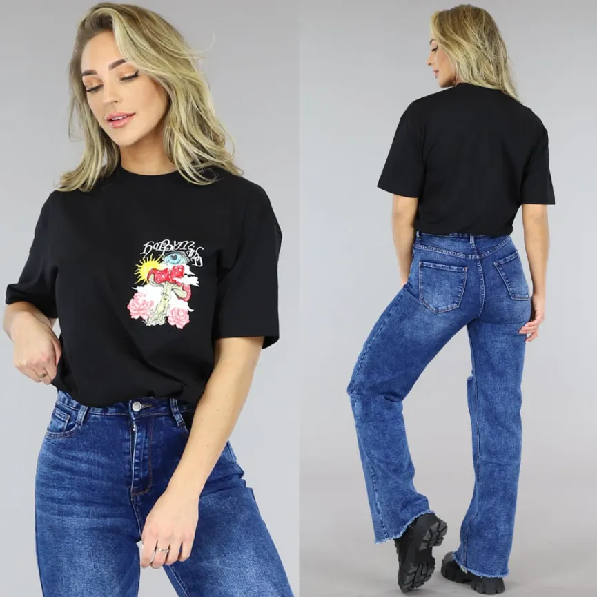 Zwart Oversized Trippy T-Shirt