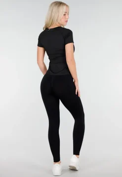 Zwart Sport T Shirt met Korte Mouw en Stretch
