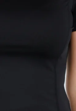 Zwart Sport T Shirt met Korte Mouw en Stretch