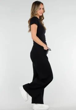 Zwart Sport T-Shirt met Korte Mouwen en Stretch