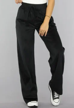 Zwart Velours Wide Leg Huispak