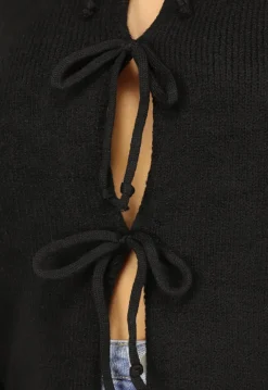Zwart Vest met Strikjes