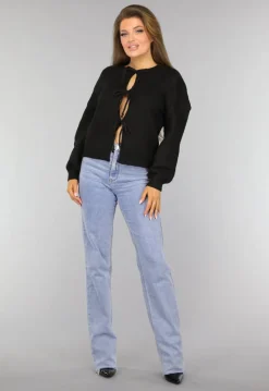 Zwart Vest met Strikjes