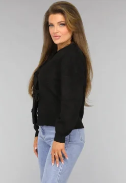 Zwart Vest met Strikjes