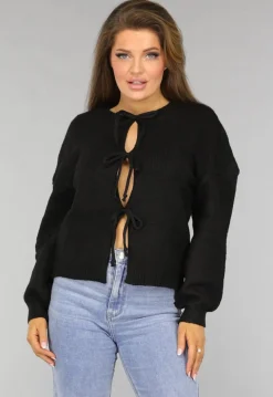 Zwart Vest met Strikjes